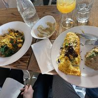 Left - Bacon Breakast bowl, Right - Just Egg Omelette with side of biscuits and gravy  at City O' City in Denver