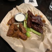 half buffalo and half bbq seitan wings   at City O' City in Denver