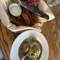 Seitan wings (buffalo and bbq) and biscuits and gravy  at City O' City in Denver