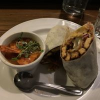 BBQ tofu wrap with side of soup at City O' City in Denver
