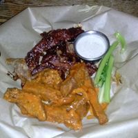 seitan wings, half buffalo and half BBQ at City O' City in Denver