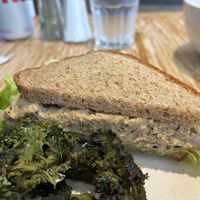 Tu “No Fish” Sandwich with kale chips  at Nectar Cafe & Juice Bar in Lewes