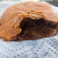 Flakey and delicious vegan red bean patties. Kyng Sharlo packed extras for the road to take with us to the beach.  at Ini Ital Rastarant in Negril