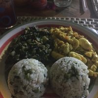 Ackee and callaloo at Ini Ital Rastarant in Negril