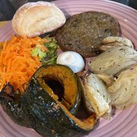 Pumpkin and eggplant burger  at L'Orto Bistrot in Turin