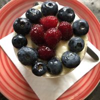 Berry tiramisu   at L'Orto Bistrot in Turin
