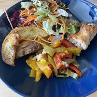 Tortilla wedges and veg. Added own salad as it was takeaway   at L'Orto Bistrot in Turin