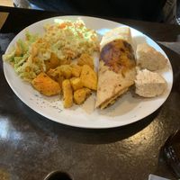 Wrap di ragù veg formaggio veg e riso, insalata russa e zucca al timo  at L'Orto Bistrot in Turin