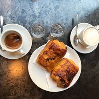 Coffee and chocolate croissants at L'Orto Bistrot in Turin