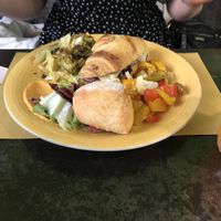 Filled croissant with cabbage and peppers at L'Orto Bistrot in Turin