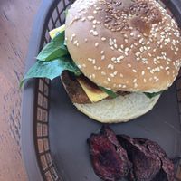 Falafel hamburger  at Veggie Happy in Queretaro
