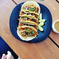 Tacos "al pastor" y "chorizo " at Veggie Happy in Queretaro