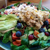 salad of the day, this one topped with (vegan) tuna sandwich filling at Acorn Pie and Mash in Leigh-on-sea