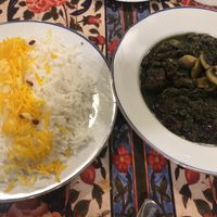 Ghormeh sabzi Khoresh (vegan) and rice  at Kook in Vienna