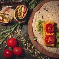 chapati with paneer and coconut chutney at Agharti in Odessa