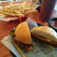 the 1 vegan option at The Burger Stand at Taos Ale House in Santa Fe