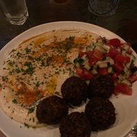 Hummus with falafel  at Coleos Cafe in Playa Venao