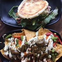 Mexican food from Little High - nachos and arepas at Little High Eatery in Christchurch