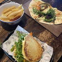 Cassava/yuca chips, mushroom quesadilla and vegetable arepa at Caribe Latin Kitchen   at Little High Eatery in Christchurch