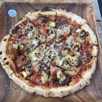 Base pizza - vegan supreme  at Little High Eatery in Christchurch