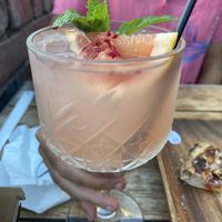 Peach and grapefruit gin cocktail   at Little High Eatery in Christchurch