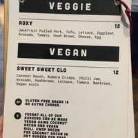 Bacon Brothers veg menu at Little High Eatery in Christchurch