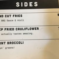 Vegan sides at Bacon Brothers at Little High at Little High Eatery in Christchurch