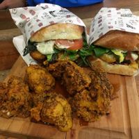 Vegan burgers and deep fried cauliflower  at Little High Eatery in Christchurch