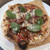 vegan pepperoni pizza   at Little High Eatery in Christchurch