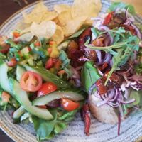 Open Mediterranean sandwich   at Roos Leap in Montrose