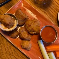 Cauliflower wings! With Vegan cheese sauce!   at Hard Rock Cafe in Reykjavik