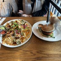 Vegan nachos & vegan burger  at Hard Rock Cafe in Reykjavik