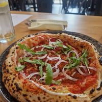 Pizza Ungherese with the Canotto dough, August 2023 at Vegazzi Specialty Pizzeria in Budapest