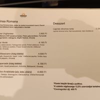 Menu #2 at Vegazzi Specialty Pizzeria in Budapest