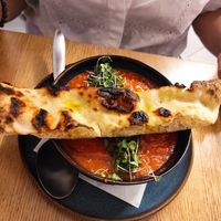 Gazpacho soup at Vegazzi Specialty Pizzeria in Budapest