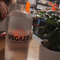Filtered water at Vegazzi Specialty Pizzeria in Budapest