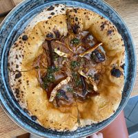 With Orange, Chocolate, Chimichurri, Mushrooms.  at Vegazzi Specialty Pizzeria in Budapest