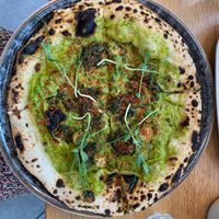 With Peas, spinach at Vegazzi Specialty Pizzeria in Budapest