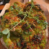 Pea pinsa. at Vegazzi Specialty Pizzeria in Budapest