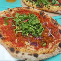 Pizza Ungherese. For the spice lover. at Vegazzi Specialty Pizzeria in Budapest