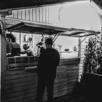 Outside at Vegazzi Specialty Pizzeria in Budapest