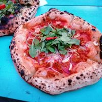 Pizza Ungherese & corner of Pizza Verde. at Vegazzi Specialty Pizzeria in Budapest