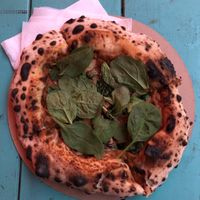 Mushroom pizza at Vegazzi Specialty Pizzeria in Budapest