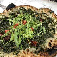 Pesto pizza  at Vegazzi Specialty Pizzeria in Budapest