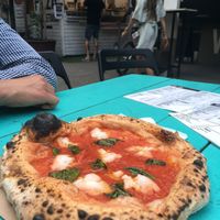 Basil pizza at Vegazzi Specialty Pizzeria in Budapest
