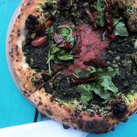 The verde, my favorite so far  at Vegazzi Specialty Pizzeria in Budapest