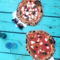 Pizza in the sun! at Vegazzi Specialty Pizzeria in Budapest