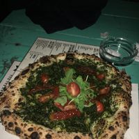 Pesto pizza  at Vegazzi Specialty Pizzeria in Budapest