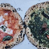 2 beautiful pizza at Vegazzi Specialty Pizzeria in Budapest