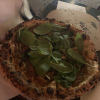 Mushroom pizza at Vegazzi Specialty Pizzeria in Budapest